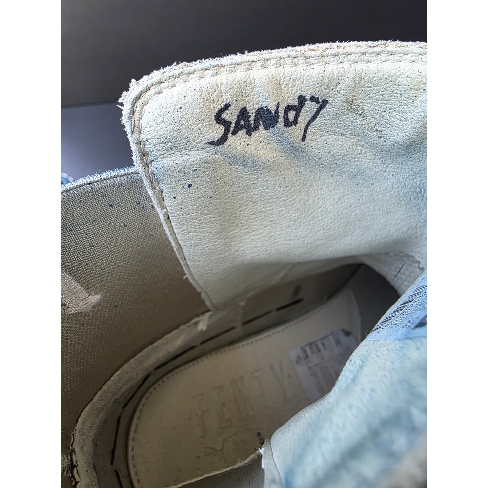 Fenty x Puma Rihanna Chelsea Leather Boots Chunky Customized Distressed Blue 9.5 - Picture 6 of 8